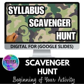 Preview of Beginning of the Year Activity: Syllabus Scavenger Hunt