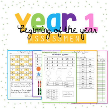 Preview of Beginning of the Year Assessment ( 1st Grade and Year 1 )
