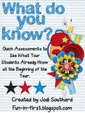Beginning of the Year Assessments for 1st Graders