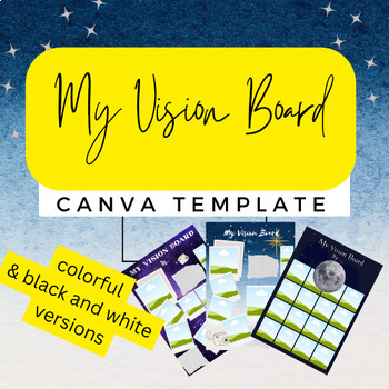 Preview of Beginning of the Year Canva My Vision Board - Middle School High School