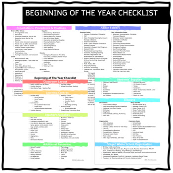 Preview of BEGINNING OF THE YEAR CHECKLIST