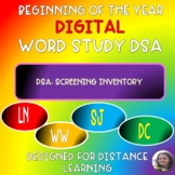 Beginning of the Year Digital Word Study Diagnostic Spelli