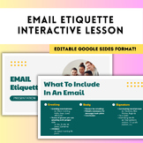 Beginning of the Year Email Etiquette Interactive Lesson |