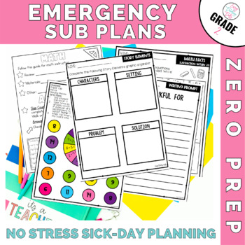 Preview of Beginning of the Year Emergency Sub Plans for 1st, 2nd grade, and 3rd grade