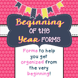 Beginning of the Year Forms FREEBIE