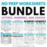 Back to School Math and Literacy Worksheets