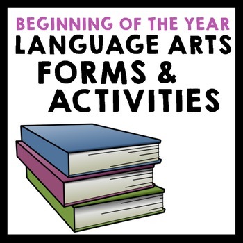 Preview of Beginning of the Year Language Arts Forms & Activities - Grades 5-8