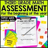 Beginning of the Year Math Assessment for 3rd Grade