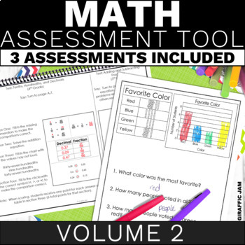 Preview of End of the Year Math Assessment for Writing Math IEP Goals Volume 2