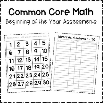 beginning of the year math assessments for kindergarten tpt