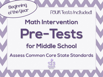 Preview of Middle School Math Intervention Pre-Assessments Bundle for Common Core