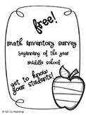 Beginning of the Year Math Survey for Middle School Students