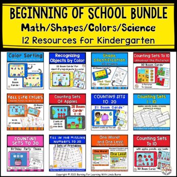 Preview of Beginning of the Year Math and Science Bundle for Kindergarten