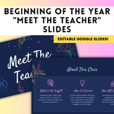 Beginning of the Year Meet the Teacher Editable Google Slides