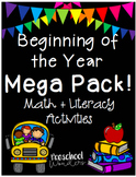 Beginning of the Year Mega Pack Math and Literacy Activities