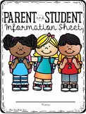 Beginning of the Year - Parent and Student Information Sheet