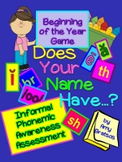 Phonemic Awareness Beginning of the Year Name Game for 3rd