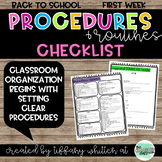 Back to School | Procedures Checklist