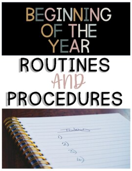 Preview of *EDITABLE* Beginning of the Year Routines and Procedures Checklist