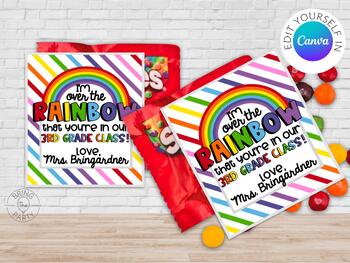 Preview of Begin of the Year School gift label Skittles | Canva Template, Skittle Valentine