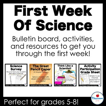 Preview of Beginning of the Year Science Process Inquiry Skills Five Days of Lesson Plans