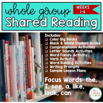 Preview of Kindergarten Shared Reading BUNDLE: Weeks 1-4