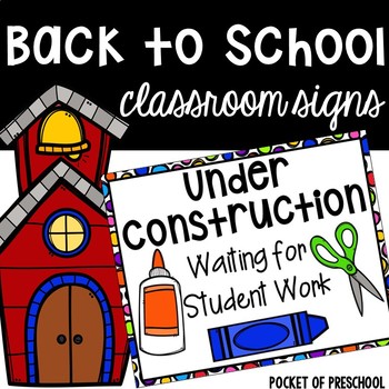 Preview of Back to School Bulletin Board Signs for Preschool, Pre-K, and Kindergarten