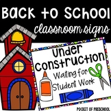 Back to School Bulletin Board Signs for Preschool, Pre-K, 