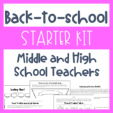 Back to School Starter Kit (Middle and High School) Activi