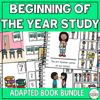 Preview of Beginning of the Year Study Back to School Adapted Book Bundle