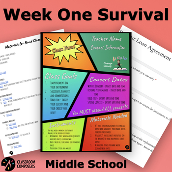 Preview of Beginning of the Year Survival Kit | Middle School