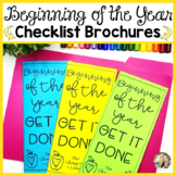 Back to School Teacher Checklist Brochures Editable