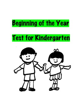 Preview of Beginning of the Year Test for Kindergarten