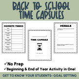 Beginning of the Year Time Capsules | Back to School Activity
