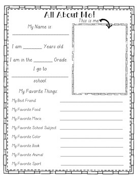 Beginning of the Year Worksheets & Activities 3rd-5th grades Back to