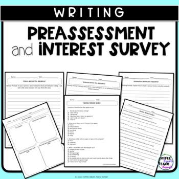 Preview of Beginning of the Year Writing Assessment and Interest Survey