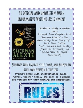 Preview of Back to School Writing Assignment Student Experts 10 Unwritten Rules