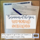Beginning of the Year Writing Diagnostic