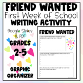 Beginning of the Year Writing- Friend Wanted (PDF or GOOGL
