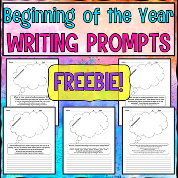 Beginning of the Year Writing Prompts (Printable & Digital Google Versions)