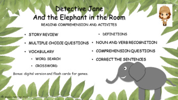 Preview of Beginning reader/SPED Detective Jane series 1; Activity