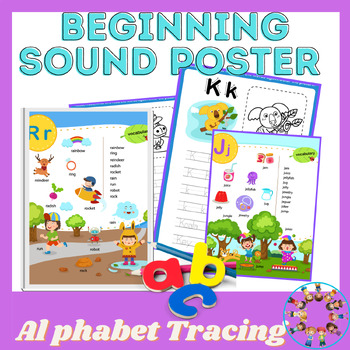 Preview of Beginning sound and Letter tracing Alphabet Review - Introduction Letter Poster