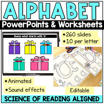 Preview of Beginning sounds activities PowerPoint & worksheets