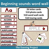 Beginning sounds word wall cards, photo cards and tracing cards