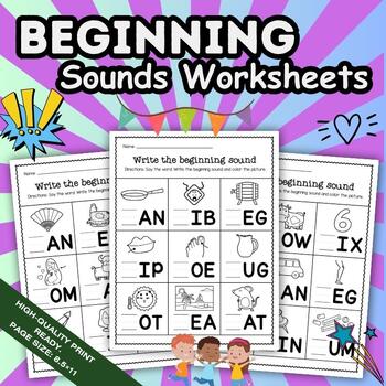 Preview of Beginning sounds worksheets - Letter Work and Beginning Sounds +Answers Included