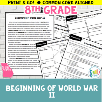 Preview of Beginnings of World War II - SS8H9, SS8H9a GSE 8th Grade Social Studies Reading