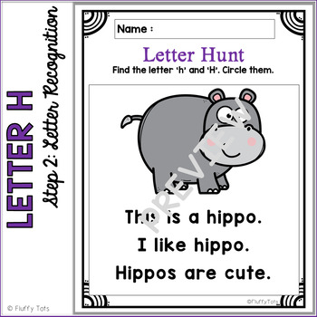 beginning sounds worksheet letter h by fluffy tots tpt