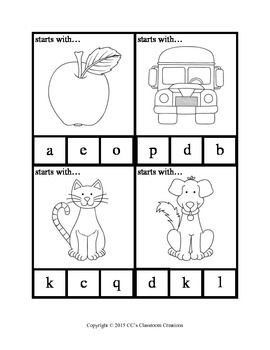 Begins With Ends With A-Z Task Cards by CC's Classroom Creations