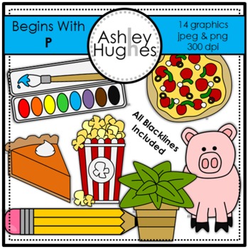 Begins With P Clipart [Ashley Hughes Design] by Ashley Hughes Design