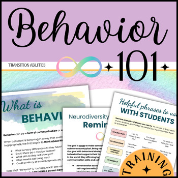 Preview of Behavior 101 | Neurodiversity Affirming | Editable Training for SPED Educators